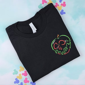 Poison Apple Black Embroidered Unisex Tee | Disney World Shirt | Snow White Shirt | Disneyland Tee