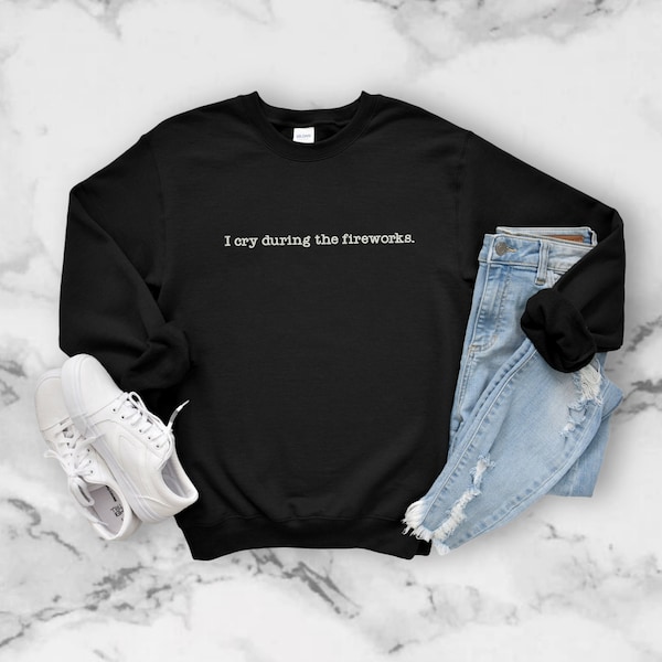 Embroidered 'I Cry During the Fireworks' Crewneck | Disney Sweatshirt