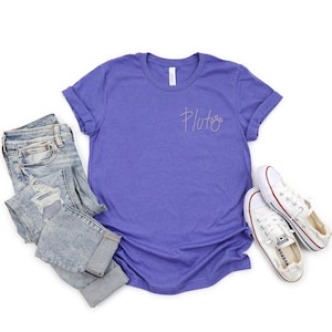 Pluto Autograph Shirt Heather Purple | Disney World Shirt | Mickey Mouse Shirt | Gift for Her | Disney Trip Shirt | Magic Kingdom Shirt