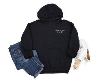 Sonidos bordados gay Estoy en sudadera con capucha unisex / refranes de camisa divertidos / camisa LGBTQ / camisa aliada / camisa del orgullo gay / camisa lesbiana