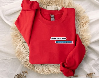 Chandail à col rond unisexe brodé Chewie We're home Texts Star Wars | Monde de Walt Disney | Pull Disneyland | Han Solo | Chewbacca