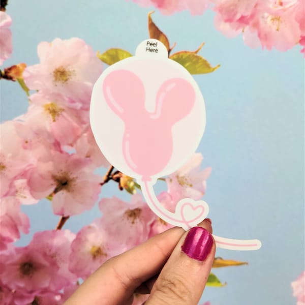 Mickey Balloon Vinyl Sticker | Waterproof Disney World Decal