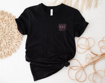 Love Filigrane Embroidered Unisex Tee / Camisa de San Valentín / Día de Galentine