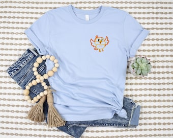 T-shirt unisexe brodé Mickey et Minnie Runaway Railway Bird | Chemise Disneyland | Studios hollywoodiens