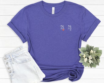 Me Plus You Embroidered Unisex Tee | Valentine's Day Shirt | Galentine's Day