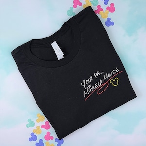 Mickey Mouse Autograph Adult Shirt Black | Disney World Shirt | Mickey Mouse Shirt | Gift for Her | Disney Trip Shirt | Magic Kingdom Shirt