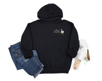 Embroidered Peace Was Never an Option Goose Unisex Hoodie Sweatshirt | Multiple Color Options | Funny Goose Sweatshirt | Unique Gift