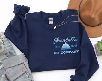 Embroidered Arendelle Ice Company Unisex Crewneck Sweater | Frozen Sweatshirt | Magic Kingdom Sweater | Anna | Elsa | Olaf | Let it Go