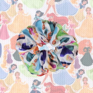 Princess Collection Satin Scrunchie | Soft Scrunchie | Disney Hair Accessory | Ariel | Belle | Aurora | Cinderella | Jasmine | Tiana | Mulan