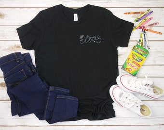 Elsa Autograph Youth Shirt Black | Disney World Shirt | Elsa Shirt | Gift for Daughter | Disney Trip Shirt | Frozen Shirt