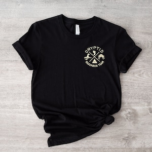 Cryptid Research Team Embroidered Tee | Bigfoot Shirt | Loch Ness Monster | Alien Shirt | Pacific Northwest | Alien Tee | Father&#39;s Day Gift
