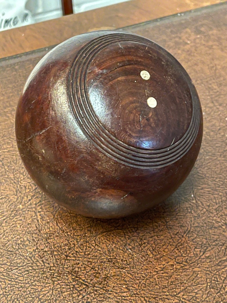 Original lignum vitae wood Crown green bowling ball with | Etsy