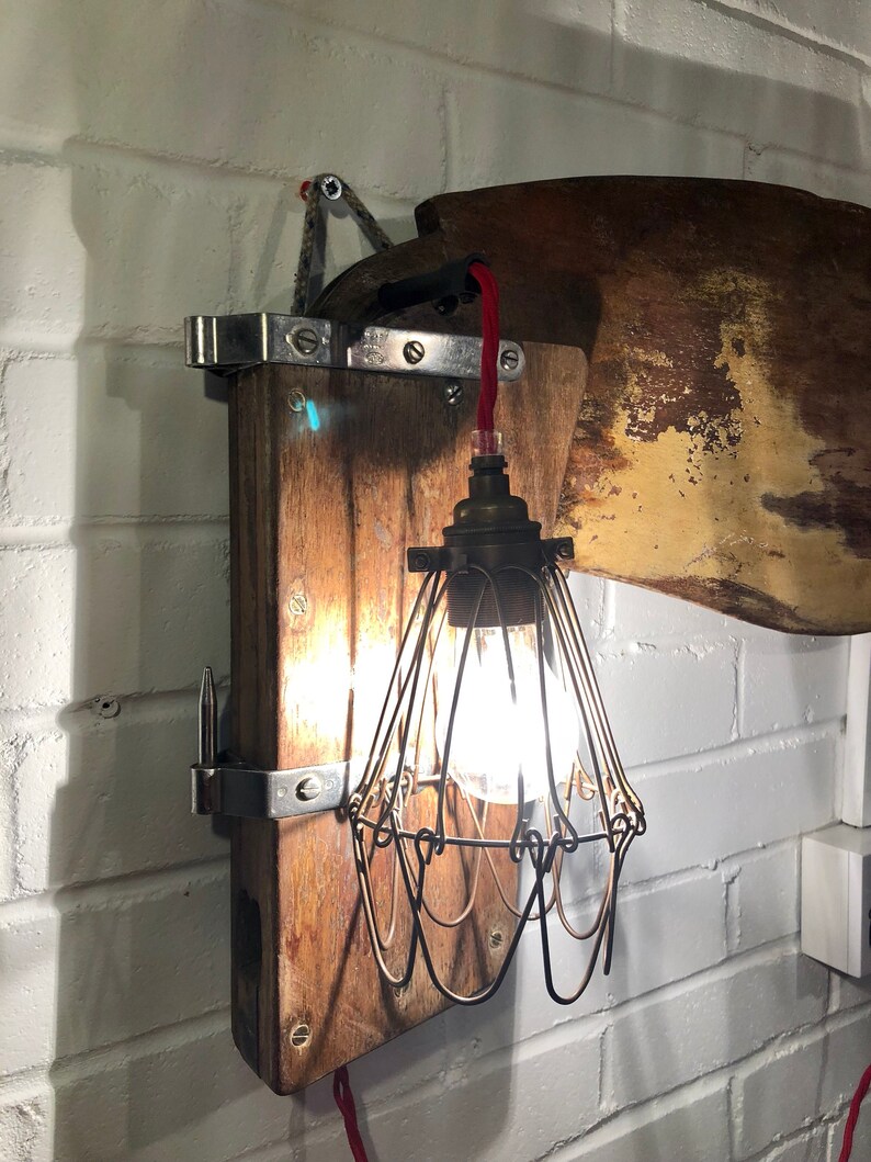 Nautical Lamp Wall Lamp Decoration Made From a Reclaimed Boat Etsy UK