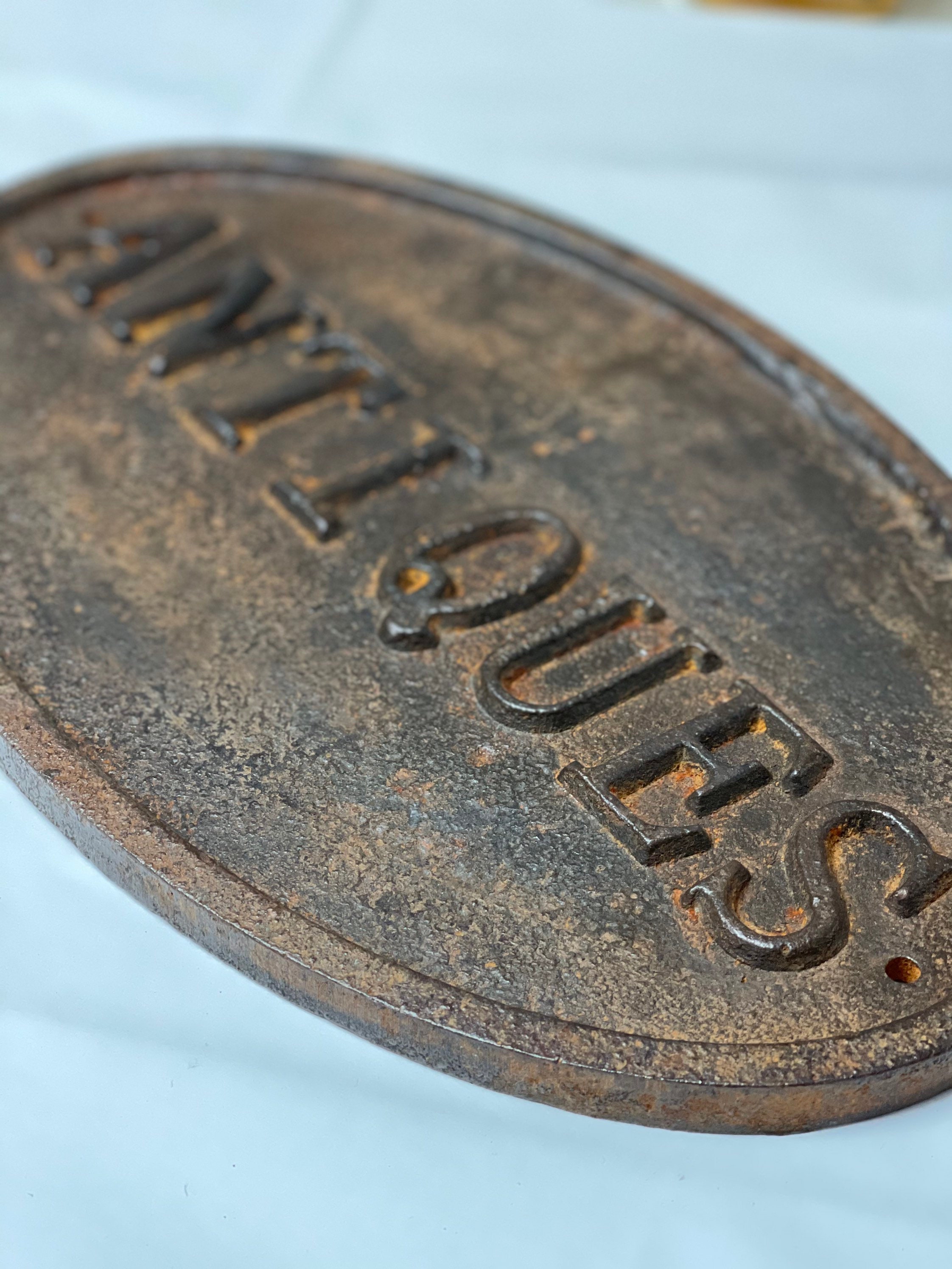 Cast Iron Antique Sign original antique sign suitable for Etsy
