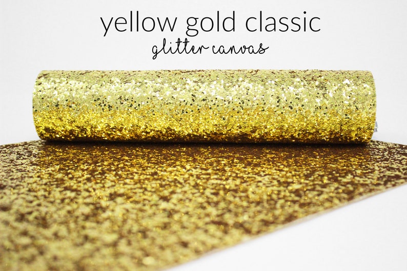 Gold Glitter Canvas Yellow Gold Classic Chunky Glitter Canvas Sheets Gold Chunky Glitter Sheet Yellow Gold Gold Glitter Fabric