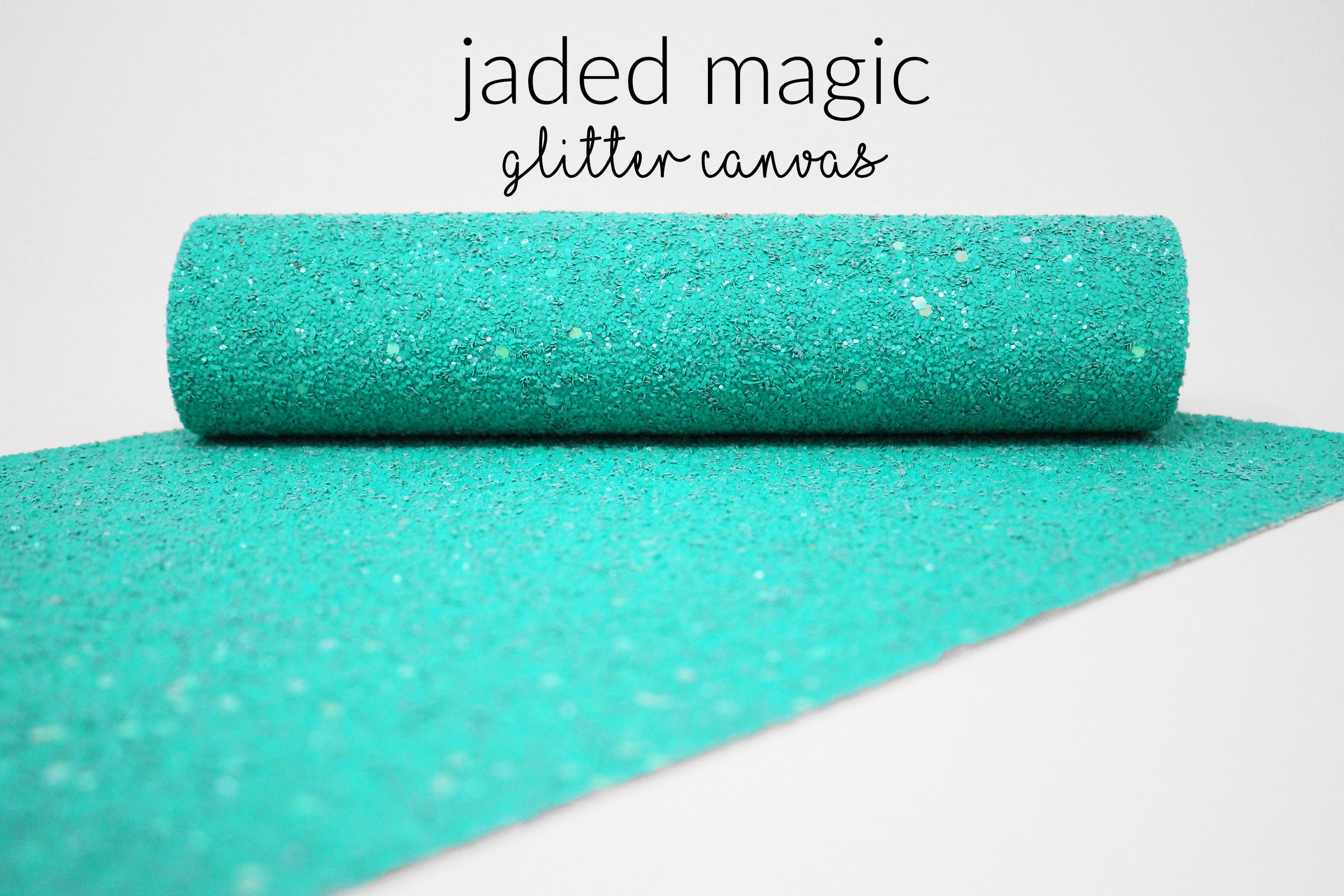 Jaded Magic Chunky Glitter Canvas Sheets | Jade Green Glitter Canvas …