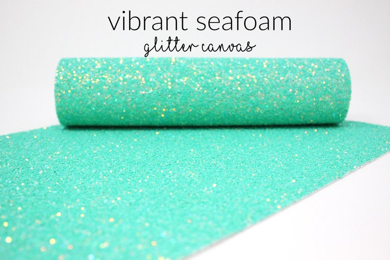 Vibrant Seafoam Chunky Glitter Canvas Sheets Seafoam Vibrant Glitter Canvas Bundle Chunky Glitter Sheets Bow Fabric Jewelry Fabric