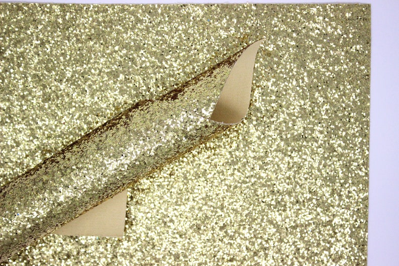 Gold Glitter Canvas Yellow Gold Classic Chunky Glitter Canvas Sheets Gold Chunky Glitter Sheet Yellow Gold Gold Glitter Fabric