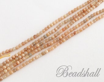 4mm 46Stück Natural Fire Agate Perlen Beads #9223 Beige