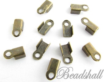 50 Bandendklemmen 6 mm x 3 mm bronzefarben Klemmen