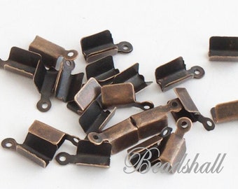 100 Bandendklemmen 12 mm x 4 mm kupferfarben