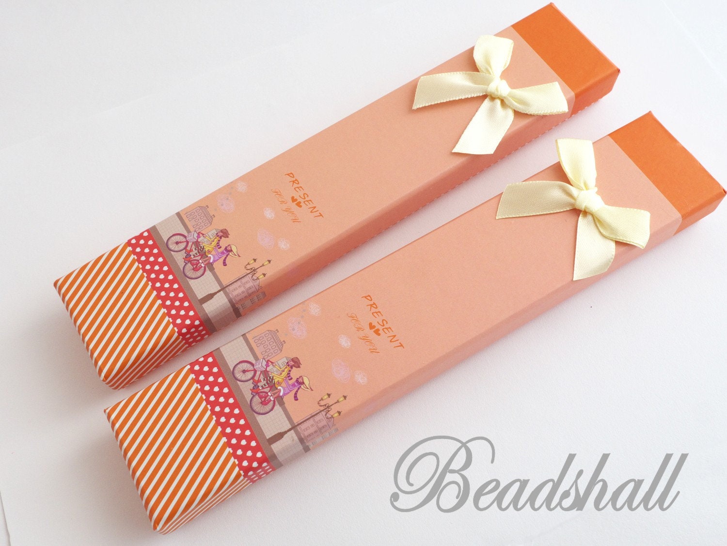 2 Gift Boxes With Motif Poison Box Orange Jewelry Box Box Etsy