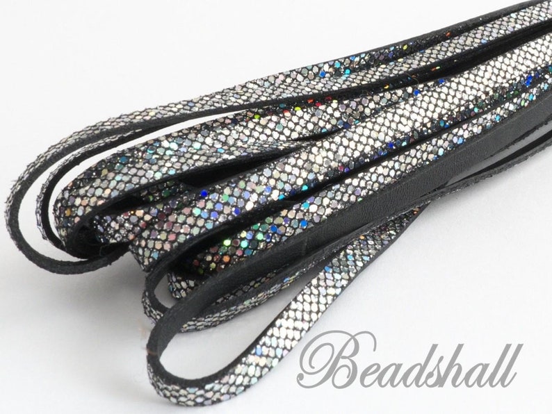 Basic price 1 m = 7,20 Euro50 cm leather strap flat silver grey nappa leather