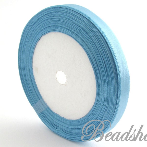 Grundpreis 1 m=0,08 Euro / 22 Meter Satinband Hell Blau Schleifenband