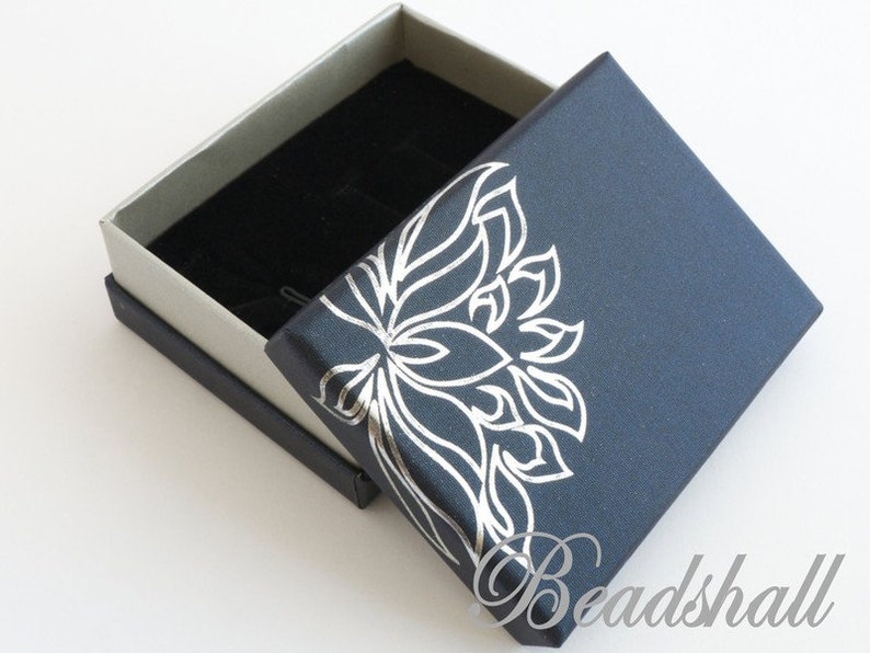 4 x Gift box lotus flower box blue jewelry box
