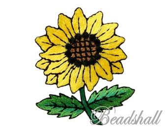Bügelbild Sonnenblume Dekoaufkleber Applikation