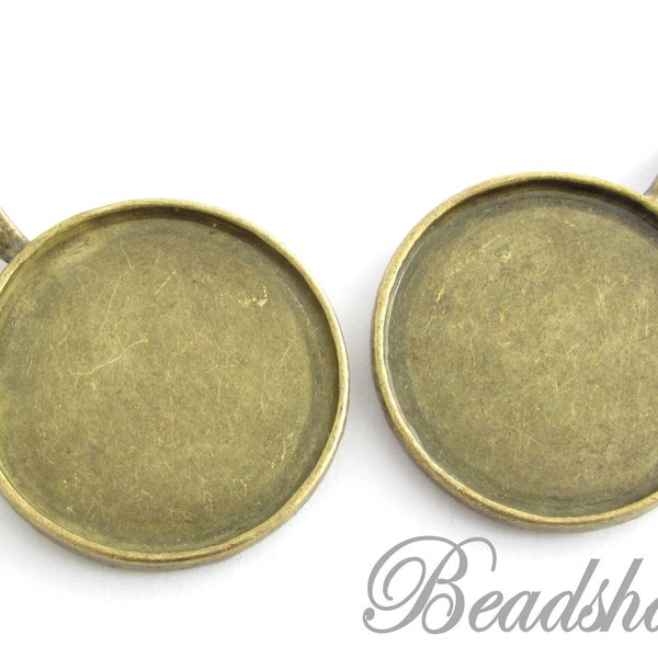 3 Fassungen Cabochons bronzefarben