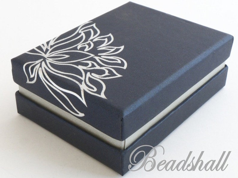 4 x Gift box lotus flower box blue jewelry box