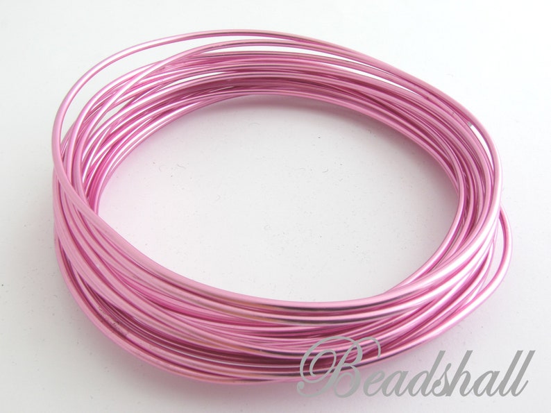 Grundpreis 1 m0,55 Euro /6 Meter Schmuckdraht 2 mm Aluminium Pink Basteldraht Bild 1