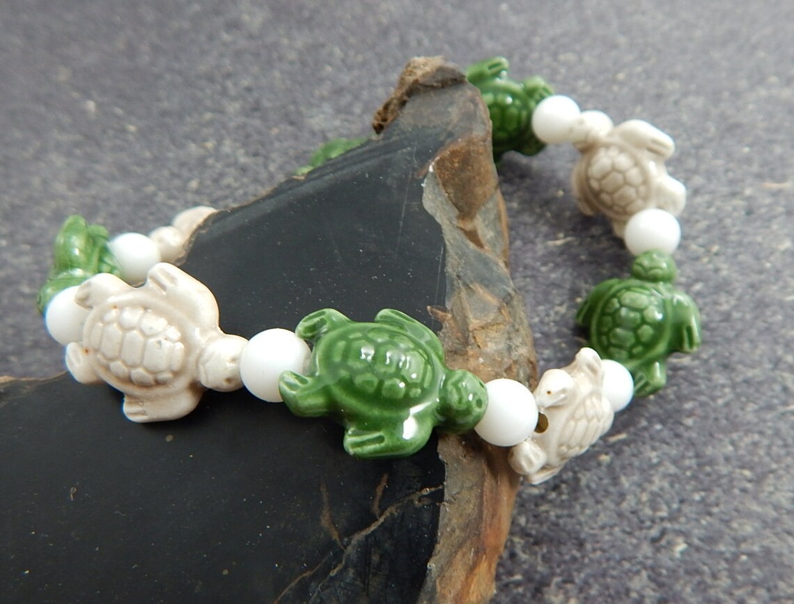 Beaded Turtle Stretchy Bracelet Jewelry for Women Beaded Etsy