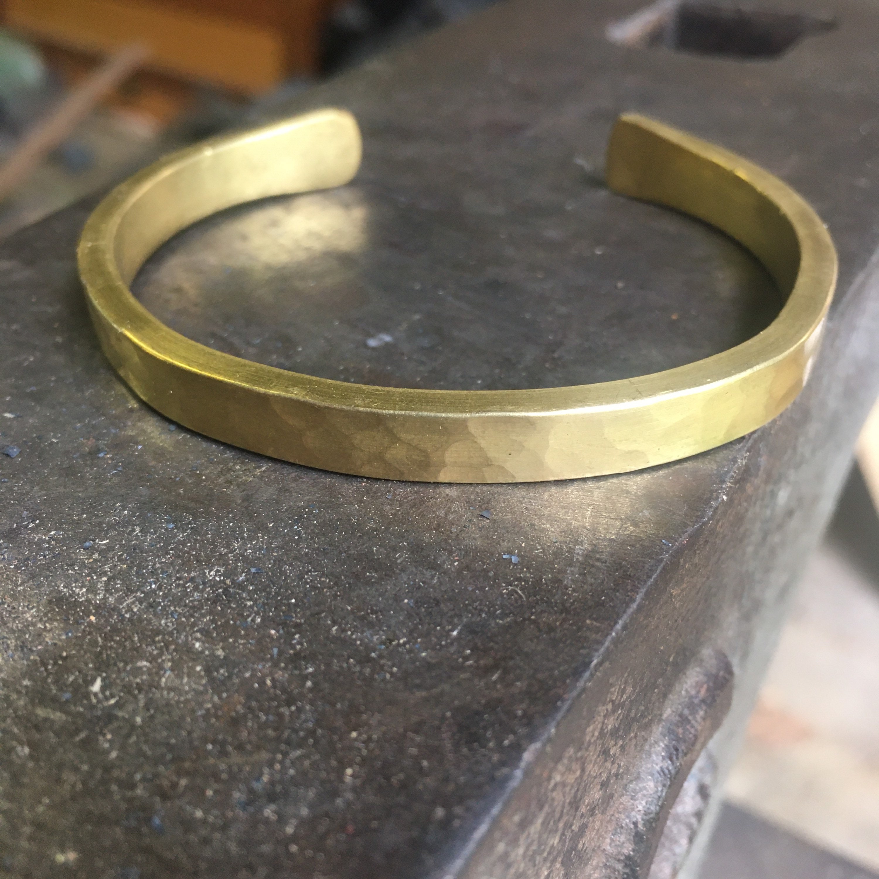 Brass Cuff Bracelet Hammered Raw Brass Cuff // Minimalist Etsy