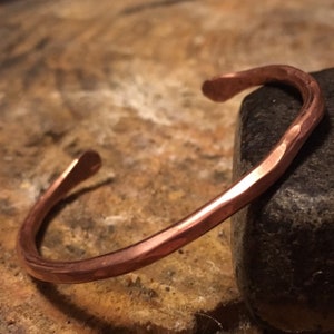 Skinny Copper Cuff Stacking Bracelet || Hammered Copper Jewelry/ Pure Copper / Minimalist Stacking Bracelet