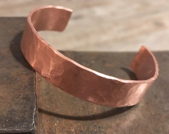 Wide Hammered Copper Cuff
