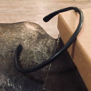 Modern Iron Cuff Bracelet-  Sixth Anniversary Gift || Iron Anniversary Gift || Hand-Forged Iron Jewelry for Men/Women