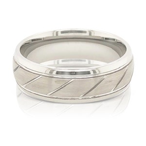 Tungsten Grooved Wedding Band | Tungsten Carbide | Wide Comfort Fit | Men’s Wedding Ring | Classic Wedding