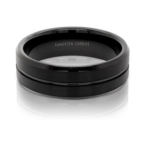 All Black Tungsten Wedding Band | Tungsten Carbide | Wide Comfort Fit | Men’s Wedding Band | Modern Wedding