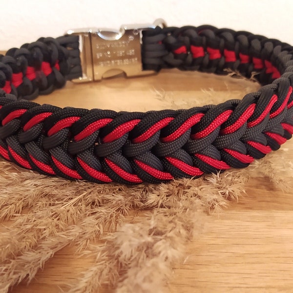 Braided dog collar made of paracord, can be personalized with engraving, different clasps can be selected, pattern: Dream