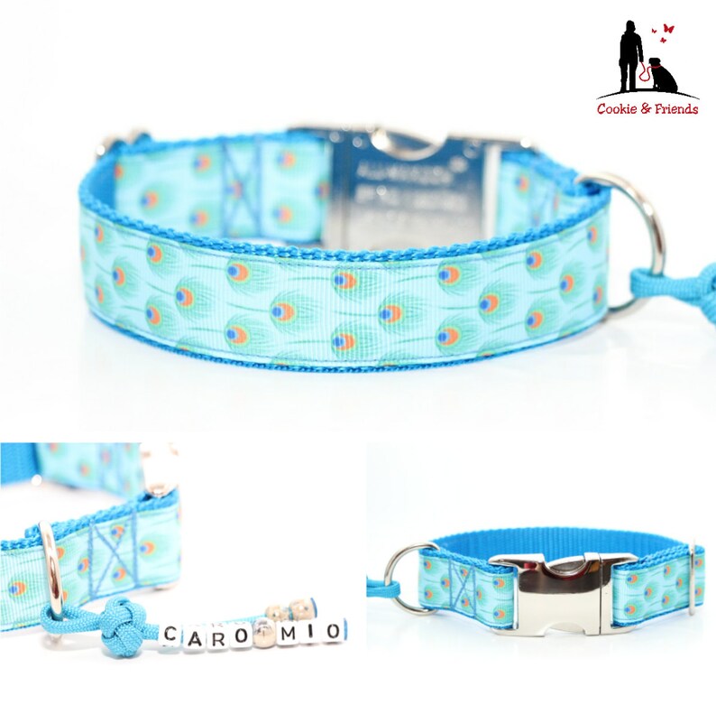 Halsband Pfau Blau HundehalsbandHalsband Hund Etsy