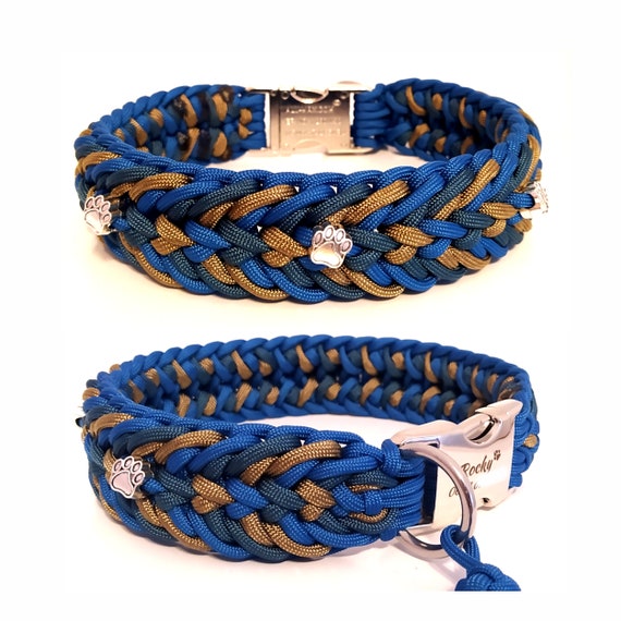 Hundehalsband aus Paracord mit Pfotenperlen. Stabil, langlebig und perfekt  fr deinen Hund! Auf Wunsch personalisiert mit Gravur. Muster:Fun - Etsy  sterreich