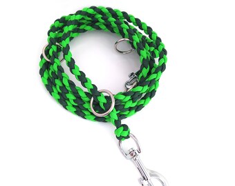 Leash for small dogs braided from paracord, adjustable, different lengths and carabiners selectable, stable and durable, type: mini leash