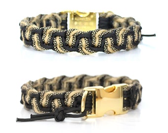 Braided paracord dog collar. Stable and durable. Can be personalized with engraving, different types of closure possible. Type: Dance