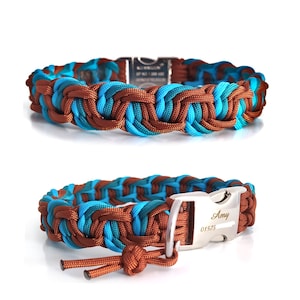 Paracord collar &quot;Dance&quot;, braided dog collar, optionally with personal engraving, different clasps to choose from