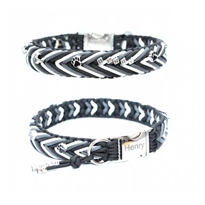 Collare in paracord &quot;Freccia&quot;, collare per cani con motivo di perline e nome sul colletto e targhetta, opzionalmente con incisione