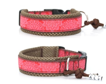 Dog collar - top quality red, optionally with engraving and other extras