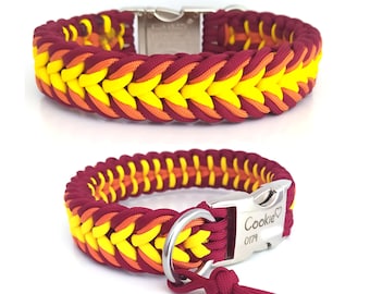 Braided dog collar made of paracord, can be personalized with engraving, different clasps can be selected, pattern: Dream