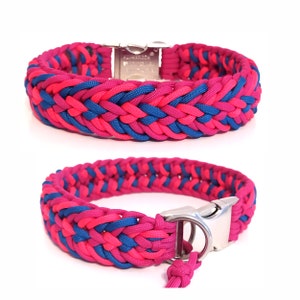 Collar de perro personalizado, trenzado de paracord, diferentes cierres para elegir, patrón: Divertido